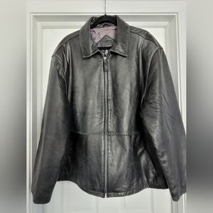 Cezani black soft leather men's jacket size xl